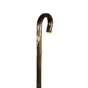 Classic Canes Ladies Chestnut Crook with Edelweiss Carving