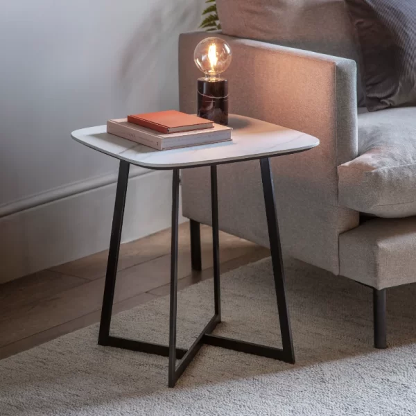 Finsbury Side Table budget stylish table white marble set
