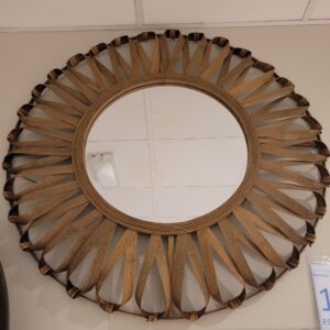 Bamboo Round Mirror