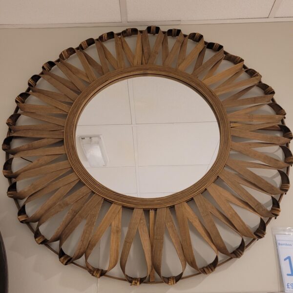 Bamboo Round Mirror