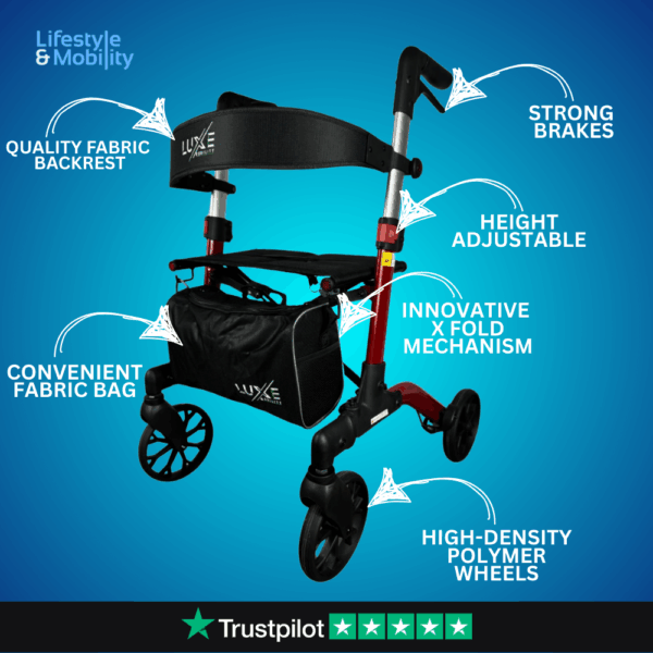 LuXe Mobility Evolution X Fold Rollator - Image 2