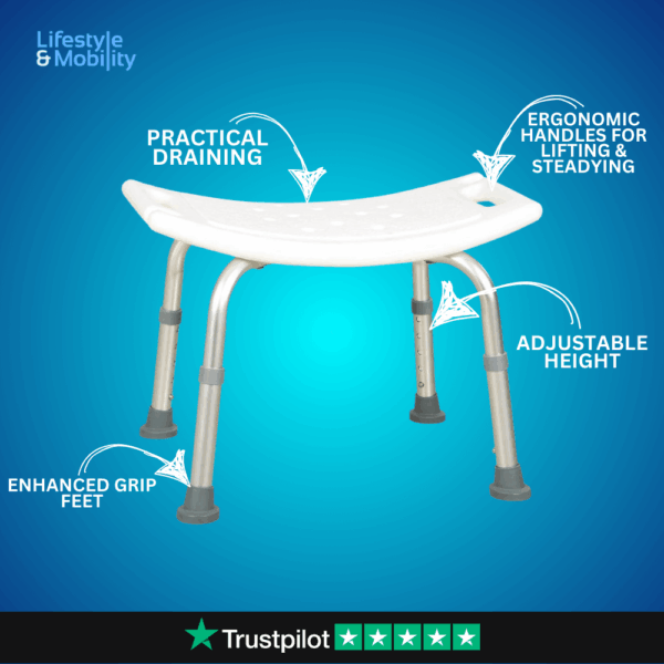 LuXe Mobility Adjustable Shower Stool - Image 2