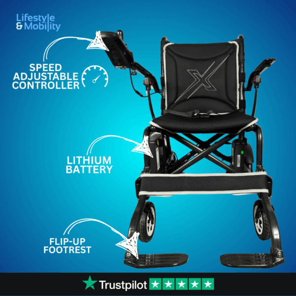 LuXe Mobility Xonic Carbon Fibre Folding Powerchair - Image 2