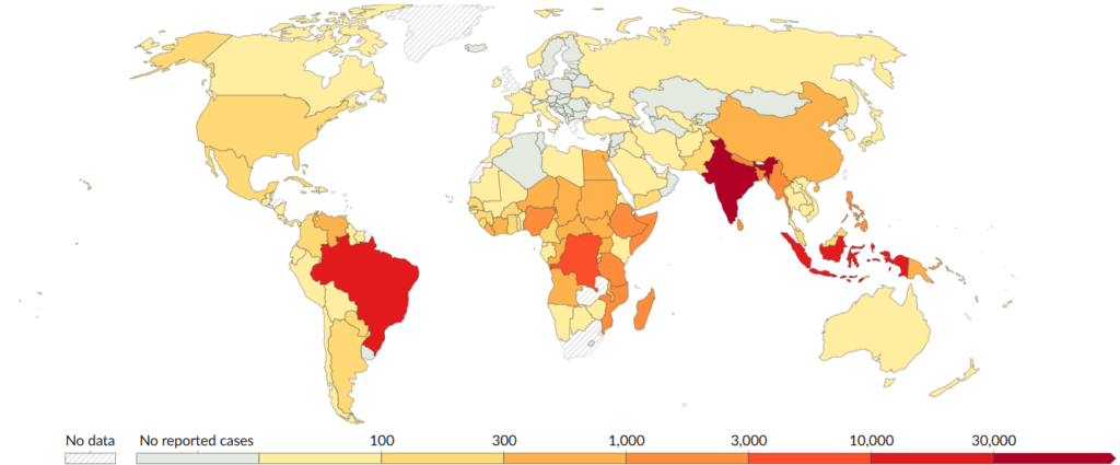 World Leprosy Day prevalence map