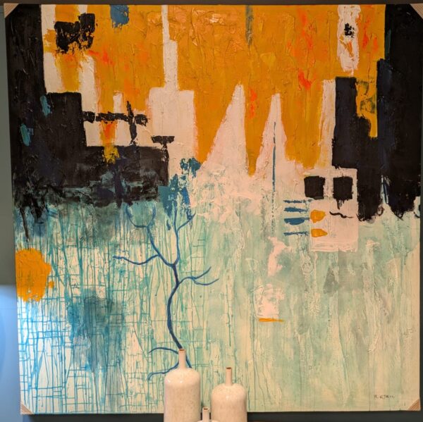 (EX DEMO) Bio Ochre & Blue Wall Print