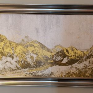 (EX DEMO) Gold & White Mountains Framed Wall Art