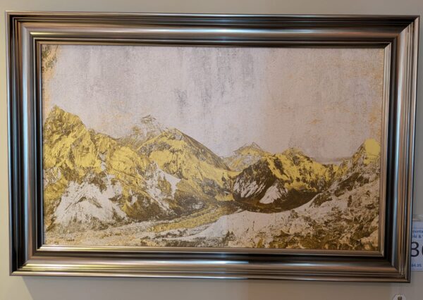 (EX DEMO) Gold & White Mountains Framed Wall Art