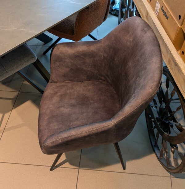 (EX DEMO) Steel-Legged Dining Chair - Plum