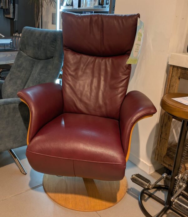 (EX DEMO) Red Leather Recliner Chair