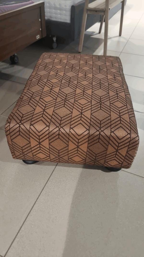 (EX DEMO) Patterned Cappuccino Footstool - Image 2