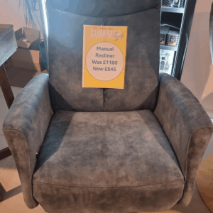 (EX DEMO) Grey Suedette Manual Recliner
